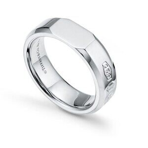 NWT Tiffany & Co. Sterling Silver 1837 Makers Medium Slice Ring - Size 6.5